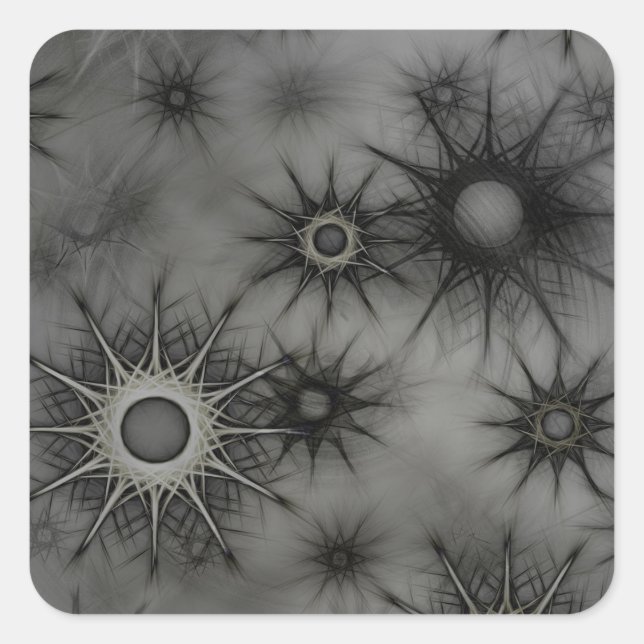 Pegatina Cuadrada pegatinas de copos de nieve de gótico (Anverso)