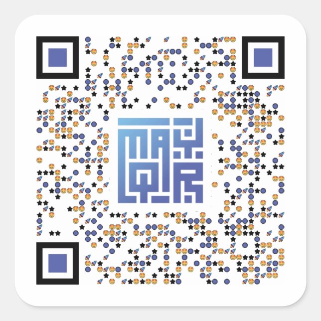 Pegatina Cuadrada Pegatinas de cuadrado de código QR de Fancy (Anverso)