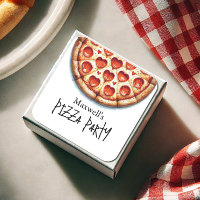 Pegatinas de cumpleaños de Fiesta Pizza personaliz