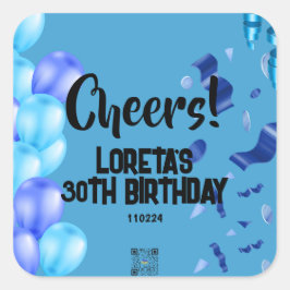 Pegatina Cuadrada Pegatinas de cumpleaños de sorpresa para adultos