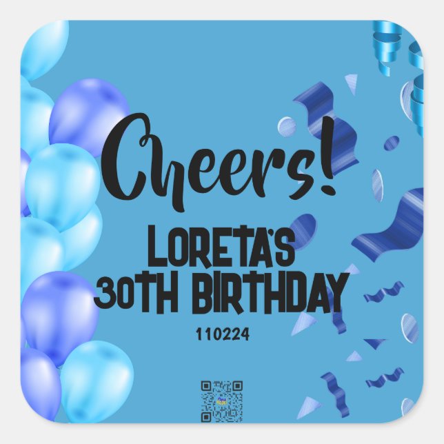 Pegatina Cuadrada Pegatinas de cumpleaños de sorpresa para adultos (Anverso)