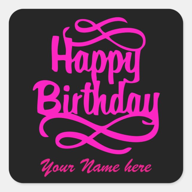 Pegatina Cuadrada pegatinas de cumpleaños felices de ricks (Anverso)