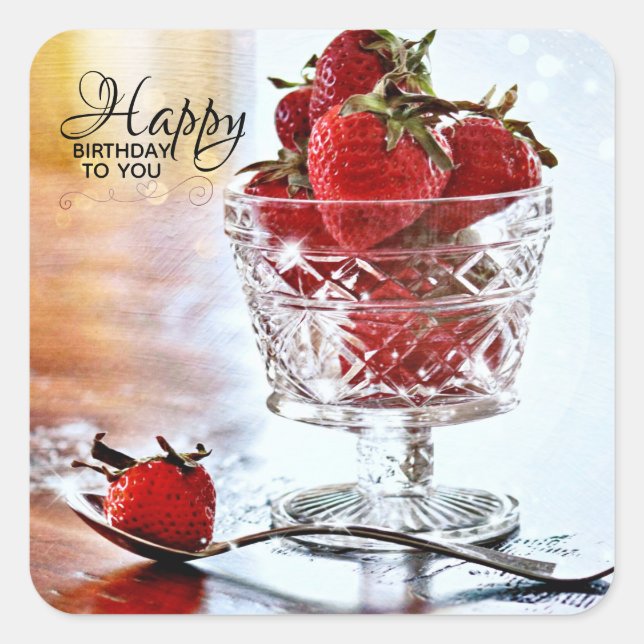 Pegatina Cuadrada Pegatinas de cumpleaños vacíos (sellos para sobres (Anverso)