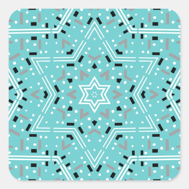 Pegatina Cuadrada Pegatinas de David Hanukkah (Anverso)