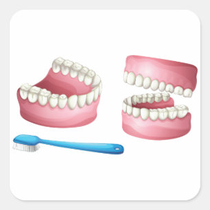 Pegatina Cuadrada Pegatinas de Dentures