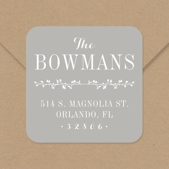 Pegatina Cuadrada Pegatinas de dirección de retorno de monograma fam (Subido por el creador)