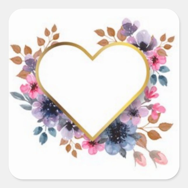 Pegatina Cuadrada Pegatinas de diseño de lujo (Anverso)