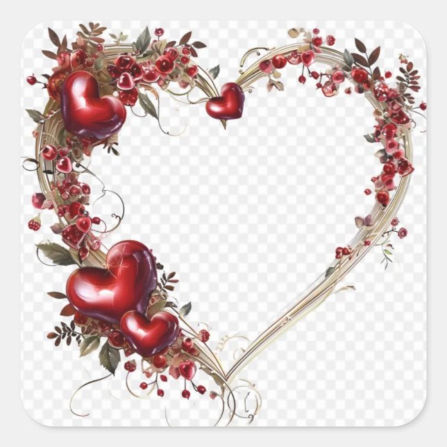 Pegatina Cuadrada Pegatinas de diseño de lujo (Anverso)