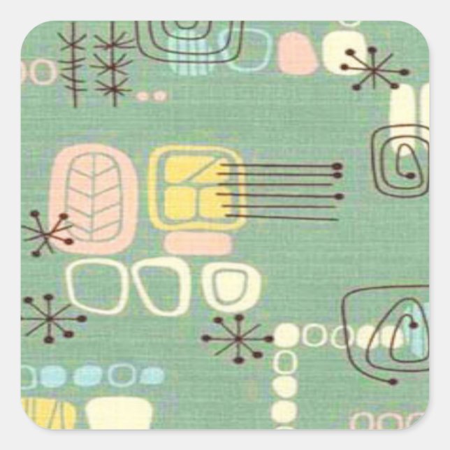 Pegatina Cuadrada Pegatinas de diseño gráfico moderno de mediados de (Anverso)
