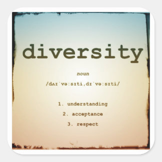 Pegatina Cuadrada Pegatinas de Diversity Square, Glossy, Grande, 3 p