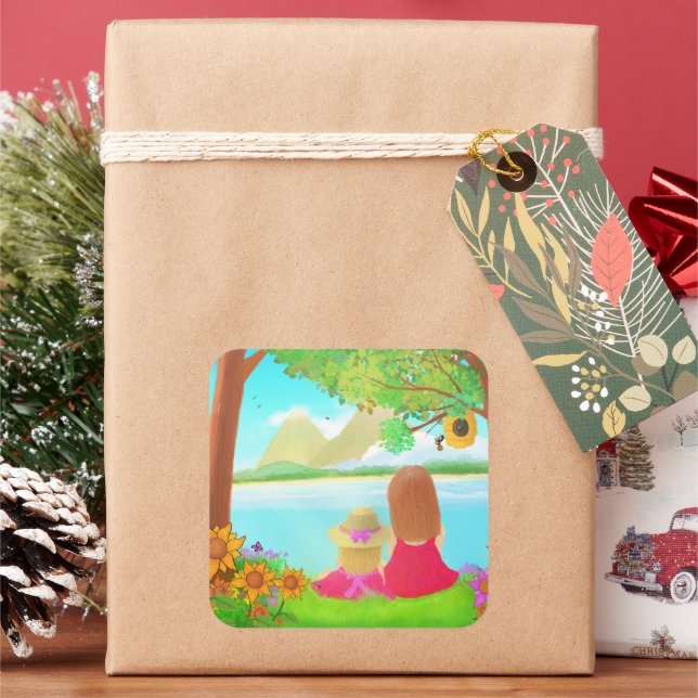 Pegatina Cuadrada Pegatinas de Dream View - Colección grande (Vacaciones)