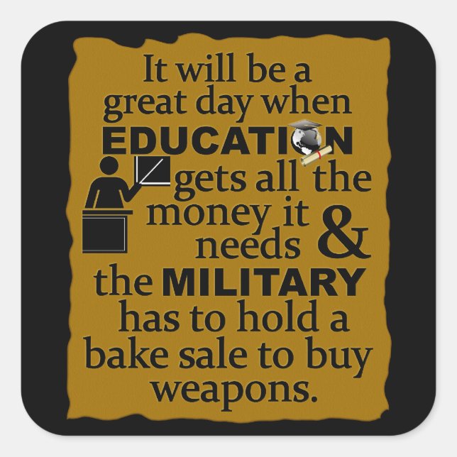 Pegatina Cuadrada Pegatinas de educación (Anverso)