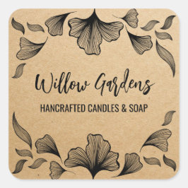 Pegatina Cuadrada Pegatinas de empaquetado de Kraft para Naturaleza