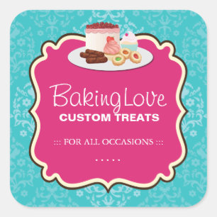 Pegatina Cuadrada Pegatinas de empaquetado de la panadería