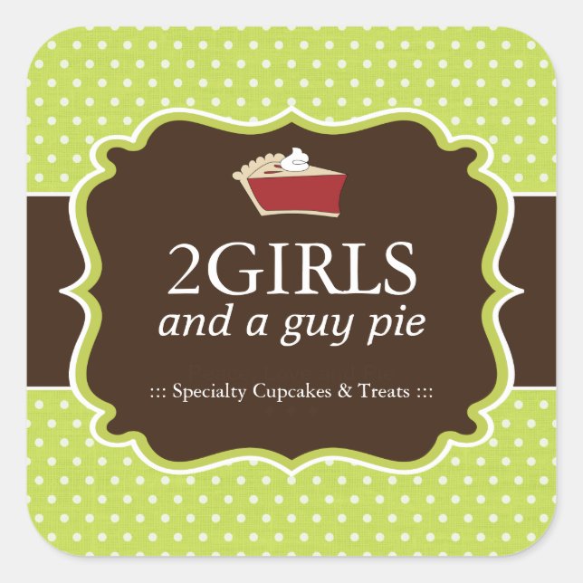 Pegatina Cuadrada Pegatinas de empaquetado de pasteles (Anverso)