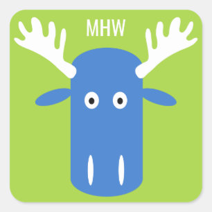 Pegatina Cuadrada Pegatinas de encargo principales del monograma del