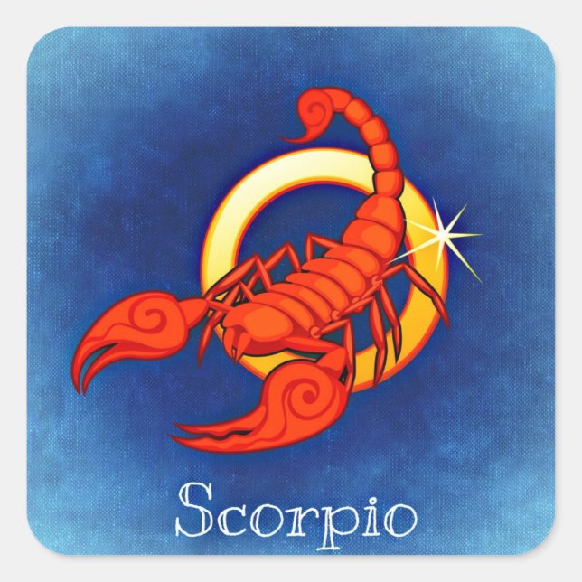 Pegatina Cuadrada pegatinas de escorpio zodiaco (Anverso)