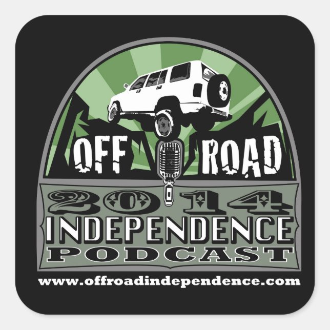 Pegatina Cuadrada Pegatinas de esquina de radio off-Road Independenc (Anverso)