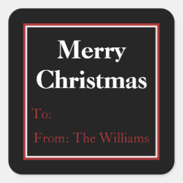 Pegatina Cuadrada Pegatinas de etiquetas de regalo de vacaciones par