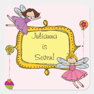 Pegatina Cuadrada Pegatinas de Fairies personalizados