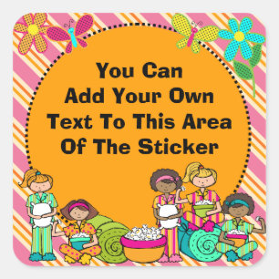 Pegatina Cuadrada Pegatinas de Fiesta de fragmentos personalizados