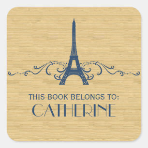 Pegatina Cuadrada Pegatinas de Flouriplate Blue French