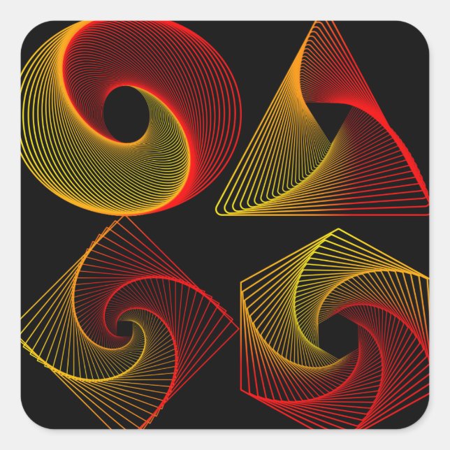 Pegatina Cuadrada Pegatinas de formas geométricas coloridas (Anverso)