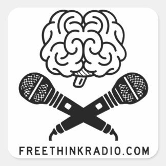 Pegatina Cuadrada Pegatinas de FreeThinkRadio Brainbone