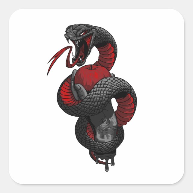 Pegatina Cuadrada Pegatinas de fruta prohibidos (Anverso)