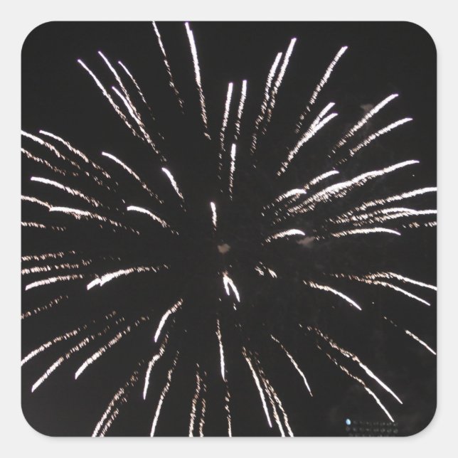 Pegatina Cuadrada Pegatinas de fuegos artificiales (Anverso)