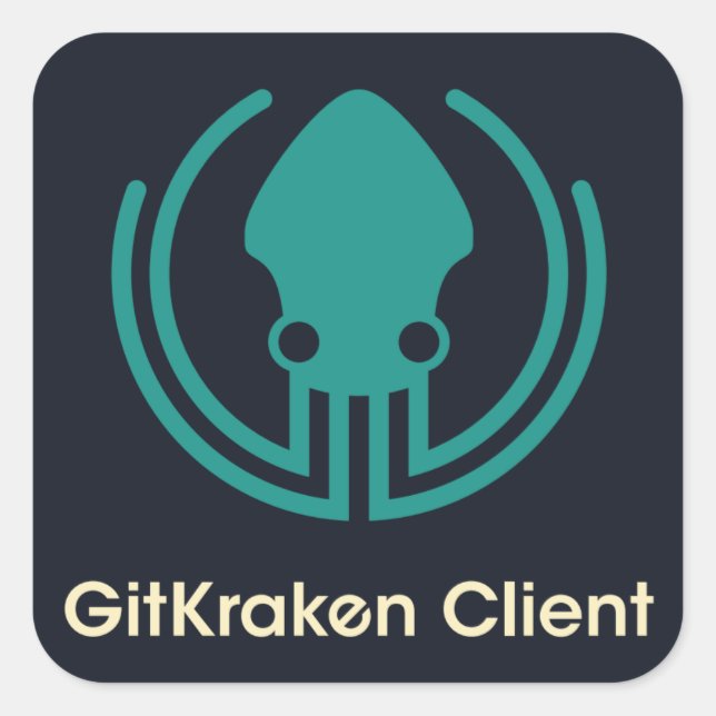 Pegatina Cuadrada Pegatinas de GitKraken (Anverso)