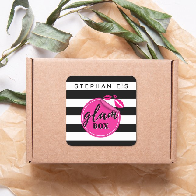 Pegatina Cuadrada Pegatinas de Glam Box personalizados (Subido por el creador)