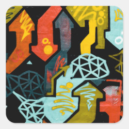Pegatina Cuadrada Pegatinas de graffiti