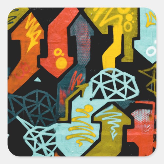 Pegatina Cuadrada Pegatinas de graffiti (Anverso)