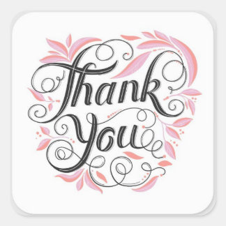 Pegatina Cuadrada "Pegatinas de gratitud Galore"