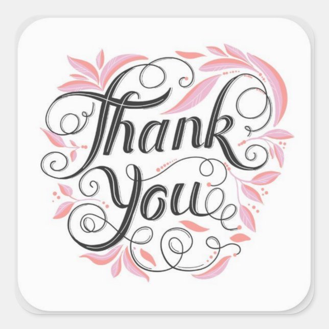 Pegatina Cuadrada "Pegatinas de gratitud Galore" (Anverso)