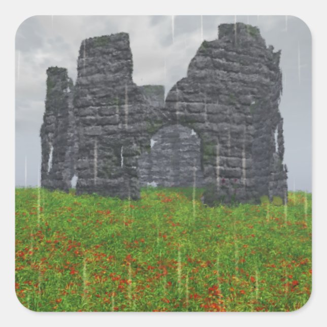 Pegatina Cuadrada Pegatinas de guerra olvidados (Anverso)