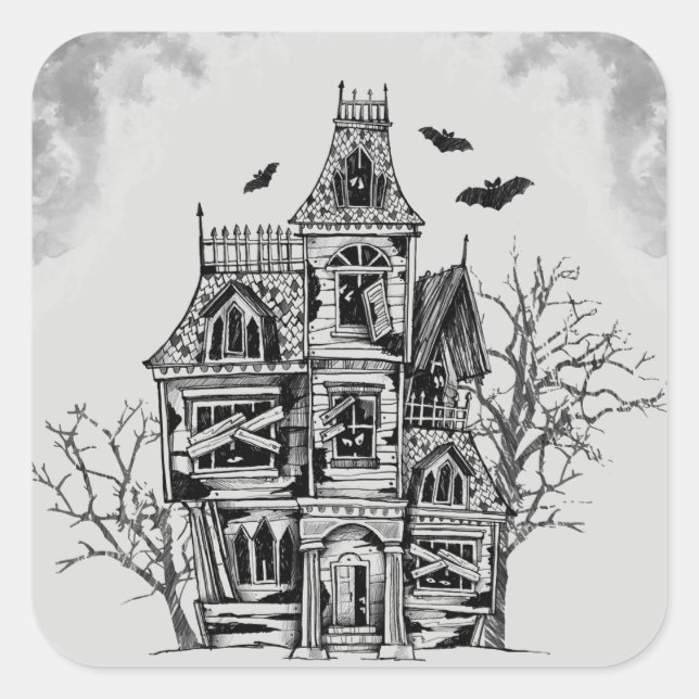 Pegatina Cuadrada Pegatinas de Halloween (Anverso)