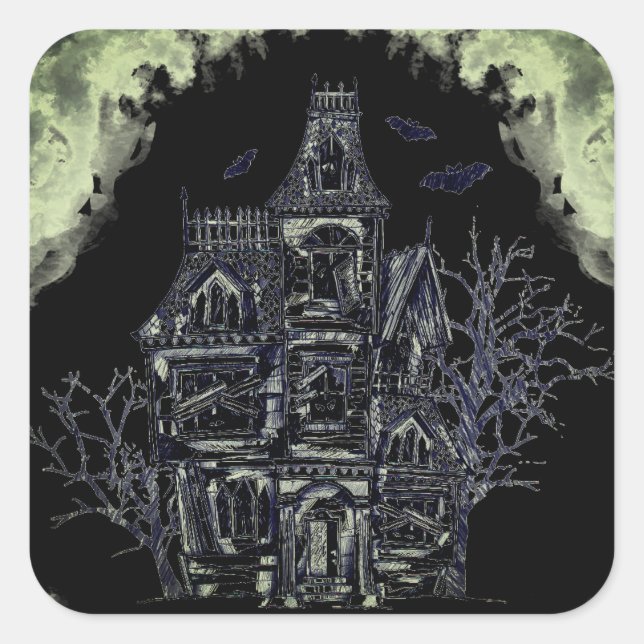 Pegatina Cuadrada Pegatinas de Halloween (Anverso)