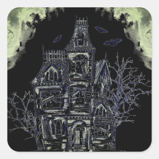 Pegatina Cuadrada Pegatinas de Halloween (Anverso)