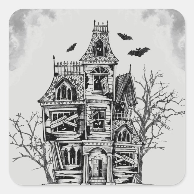 Pegatina Cuadrada Pegatinas de Halloween (Anverso)