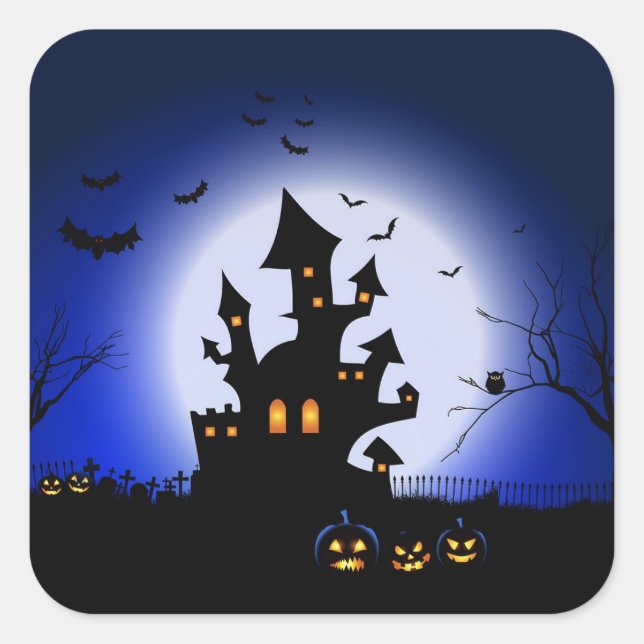 Pegatina Cuadrada Pegatinas de Halloween (Anverso)