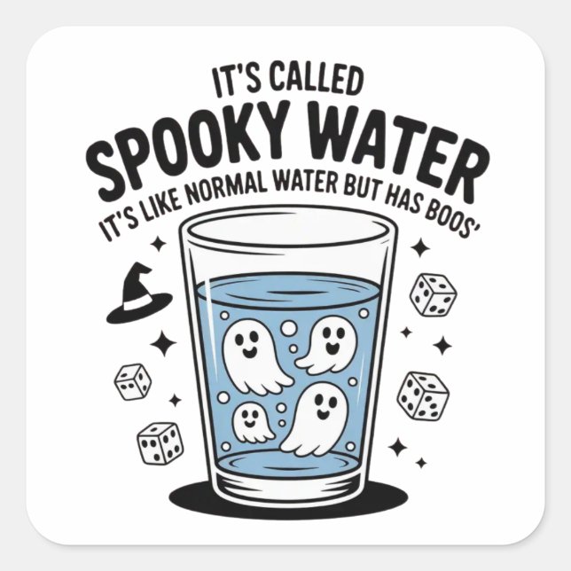 Pegatina Cuadrada Pegatinas de Halloween - Diseños espeluznantes, di (Anverso)