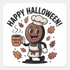 Pegatina Cuadrada Pegatinas de Halloween - Diseños espeluznantes, di