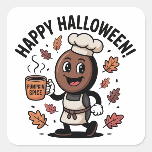 Pegatina Cuadrada Pegatinas de Halloween - Diseños espeluznantes, di (Anverso)