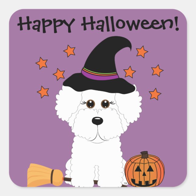 Pegatina Cuadrada Pegatinas de Halloween en el Personalizable de Bru (Anverso)