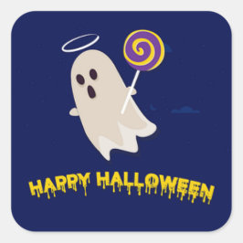 Pegatina Cuadrada Pegatinas de Halloween felices