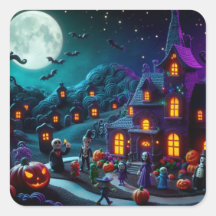 Pegatinas de Halloween: Fun Square Pegatinas fanta