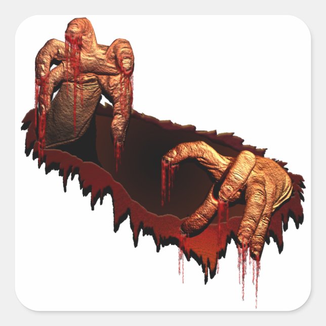 Pegatina Cuadrada Pegatinas de Halloween Pegatinas zombies personali (Anverso)