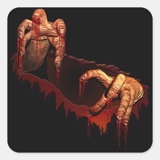 Pegatina Cuadrada Pegatinas de Halloween Pegatinas zombies personali (Anverso)